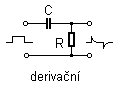Obrázek schéma Derivační RC obvod.